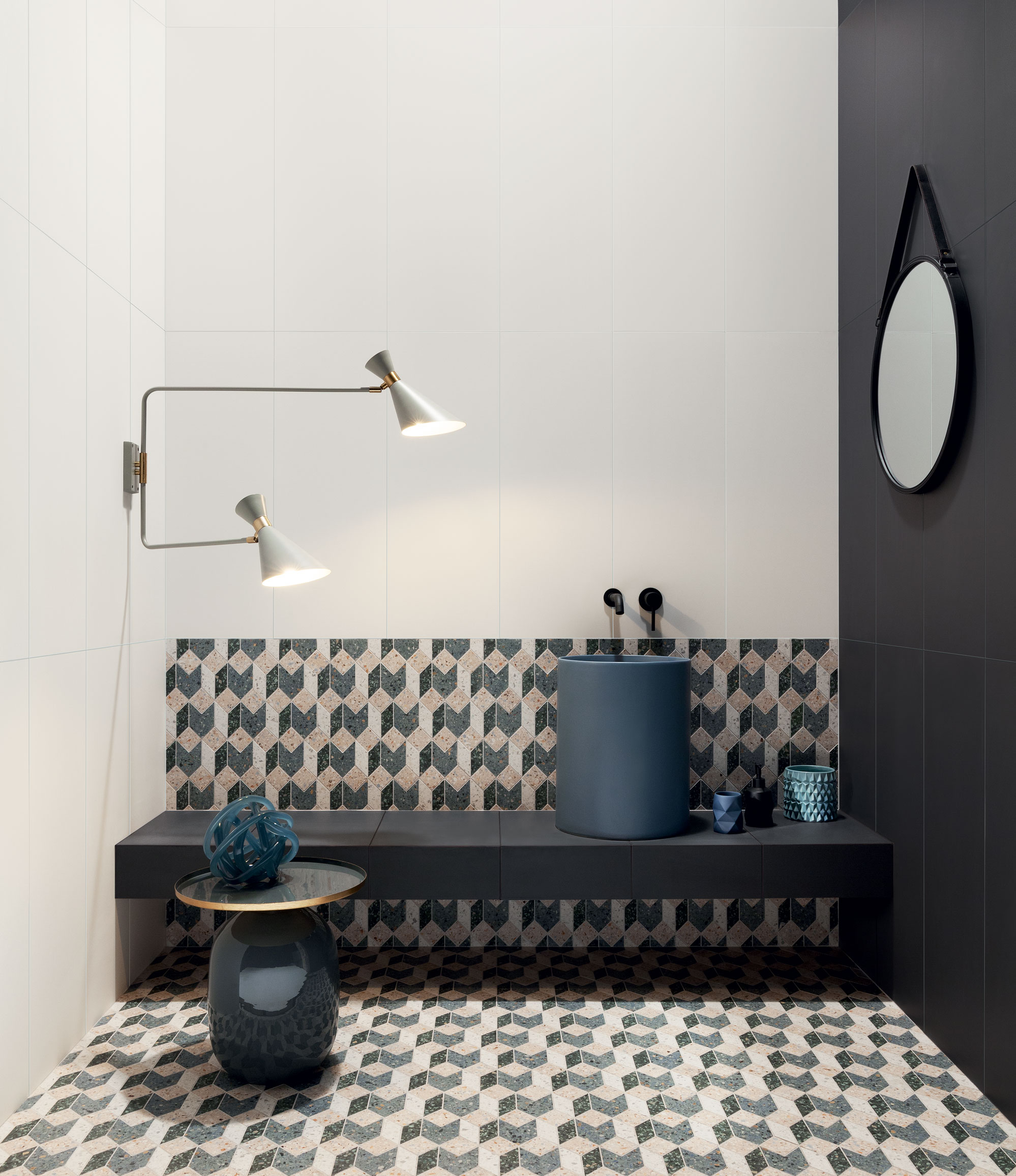 Włoski design w łazience urządzonej w trzech kolorach
